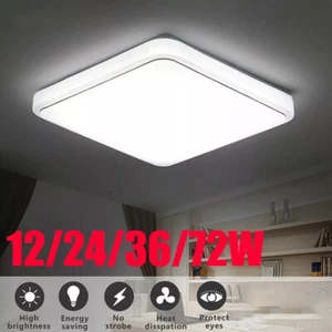 LED Ceiling Light Panel Down Light Bathroom Kitchen Living Room Wall Lamp 12-72W - Picture 1 of 17