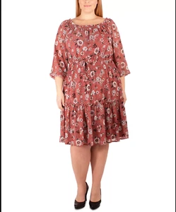 ¡Nuevo! Colección NY - Vestido Campesino Calado, Talla 3X  - Imagen 1 de 3