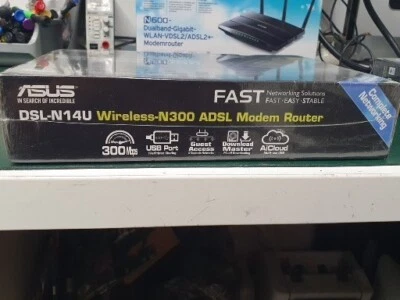 Asus DSL-N14U B1 ADSL2+ Wireless N300 Router schwarz Neu - Bild 1 von 4