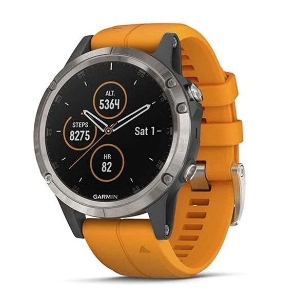 Garmin fenix 5X Plus Sapphire 51mm Cassa Polimero Nera, Silicone Arancione - Immagine 1 di 1
