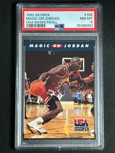 1992 Skybox USA Magic Johnson Michael Jordan #105 PSA Graded Card Bulls