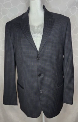 Abrigo Deportivo Corbin 43L Negro Amarillo Azul Pin Chaqueta Blazer 3 Botones Lana Foto 1 de 4