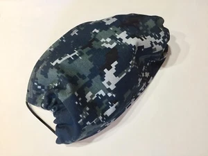 NAVY Camo Face Mask Cover with Filter Pocket. Washable/Reusable - Picture 1 of 2