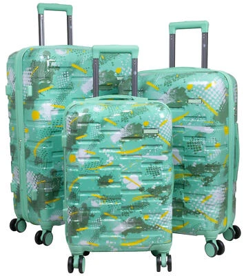 Trolley Koffer Gepäck Dehnfalte Grafik Print Motiv Einzeln o. Set Cespara Grün - Bild 1 von 4