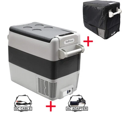 53QT Coche Nevera Congelador Camión Refrigerador Refrigerador de Viaje 12V Con Cubierta y Corredera Foto 1 de 4