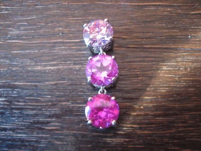 moderne Statement Anhänger 925er Silber Pink Topas leuchtend Rosa Glitzerspaß - Bild 1 von 4
