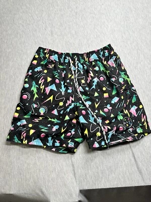 Maui and Sons 泳裤网眼衬里几何图案 90 年代趣味霓虹灯 M 码 — 第 1/4 张图片