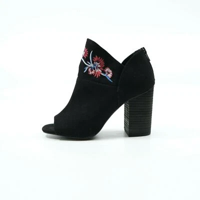 Carlos by Carlos Santana Women's Talana Embroidered Peep-Toe Booties Black 6.5 M - Image 1 of 4
