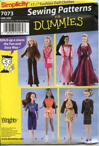 Moda Muñeca Ropa para Muñecas 11 1/2" - Patrones de Costura Simplicidad para Maniquíes - Imagen 1 de 2