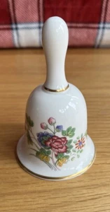 Coalport Pageant Bell Bone China porcelain/gold guilding/floral blue/pink - Picture 1 of 15