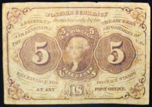 1862-1863 5 Cent 1st Issue Fractional Currency - VF - Picture 1 of 2