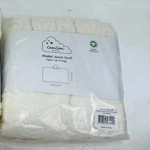 Cam Cam Copenhagen Organic Hooded Towel W/ Ears - Off White NEW,  27.5" X 51.25" - Picture 1 of 4
