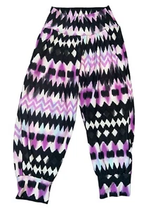 So Nikki girls black and purple chevron silky harem jogger pants size S(4) - Picture 1 of 3