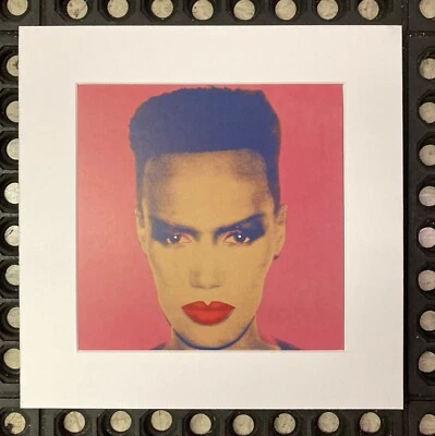 Andy Warhol Grace Jones 1986  VINTAGE Acid Free Mat & Backing 12x12 Frame - Image 1 of 3