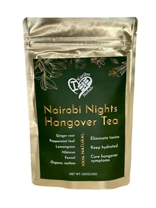 Té de resaca Nairobi Nights (14 porciones), orgánico, vegano y no transgénico - Imagen 1 de 4