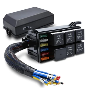 12V Automotive Fuse Relay Box Pre-Wires Fuse Relay Block Universal Fuse Block - Picture 1 of 12