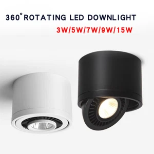 Dimmable surface mounted LED Ceiling Downlight 360° rotating Spot Light Lamp HRM - Picture 1 of 12