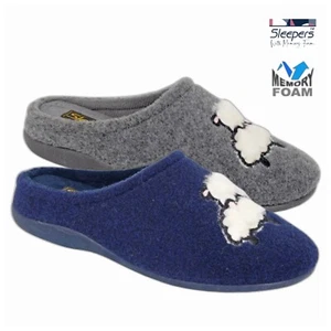 Zapatillas de mula Sleepers LS171C SUZIE para dama azul marino oveja cómodas de espuma viscoelástica - Imagen 1 de 7