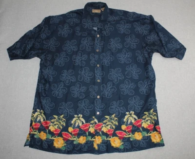 Natural Issue Men's Short Sleeve Up Shirt Size XTL Rayon Floral Print Hawaiian - Image 1 of 4