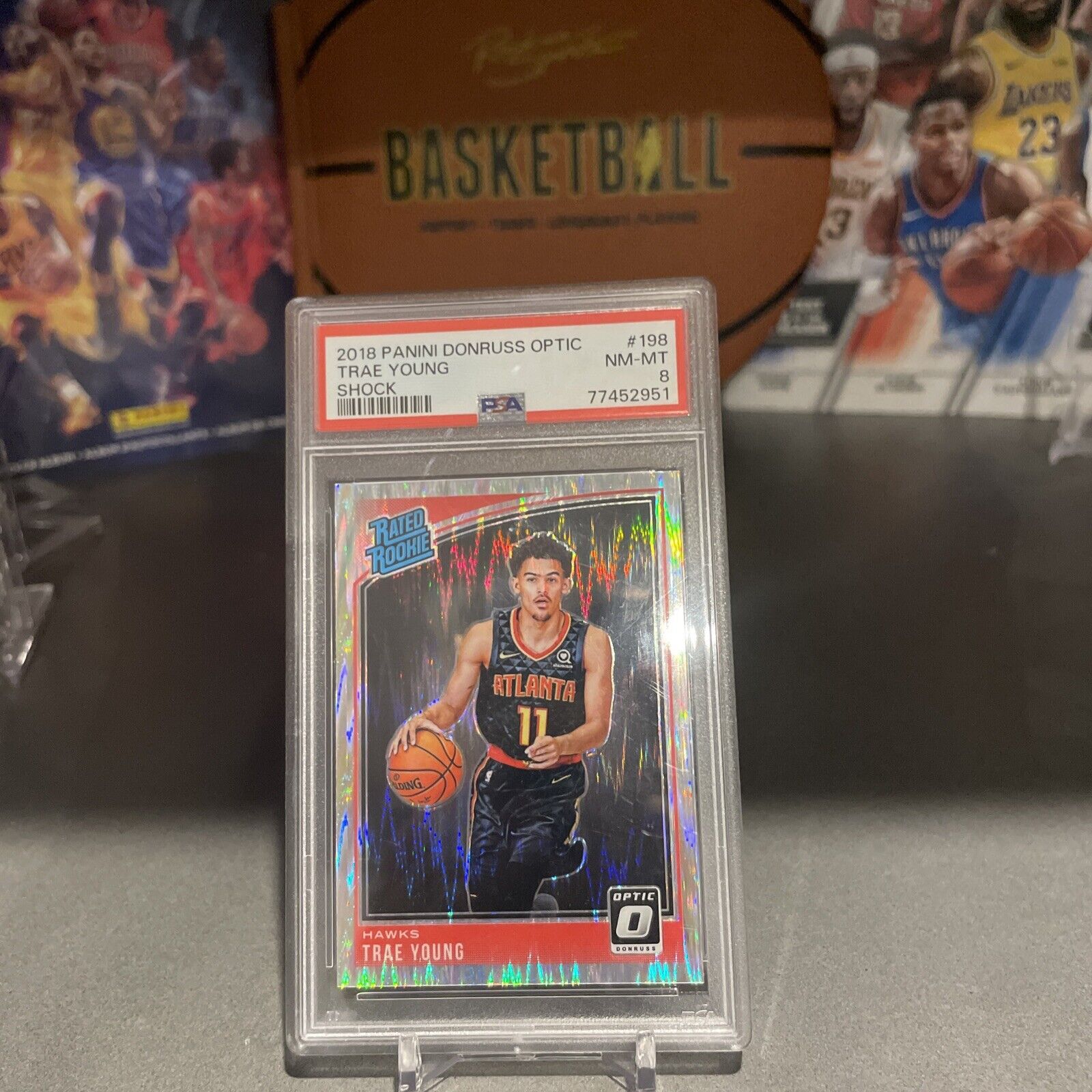 2018-19 Panini Donruss Optic - Rated Rookie #198 Trae Young (RC) PSA 8