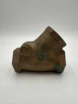 1 1/2 Inch Bronze Powell 200 Threaded Y Pattern Swing Check Valve Brand New - Image 1 of 4