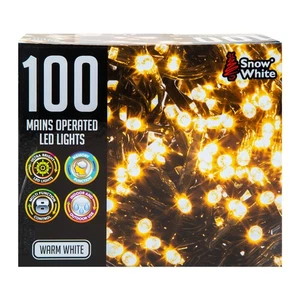 Multi Function 100 LED Lights (Mains Operated) in Warm White, Christmas Lights - Picture 1 of 7