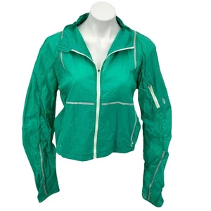 Free People Womens Great Escape Run Windbreaker SZ M Green Athletic Cropped Gym - Picture 1 of 10