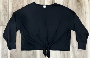 H&M Boat Neck Tie Detail Long Sleeve Shirt Women’s Size XL - Picture 1 of 5