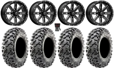MSA Milled Boxer 14" Wheels 30" Carnivore R/T Tires Kawasaki Mule Pro FXT KRX / Foto 1 de 4