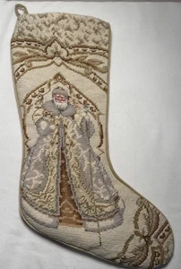 Vntg Sferra Needlepoint Wool Christmas Stocking Father Christmas Santa - Picture 1 of 17