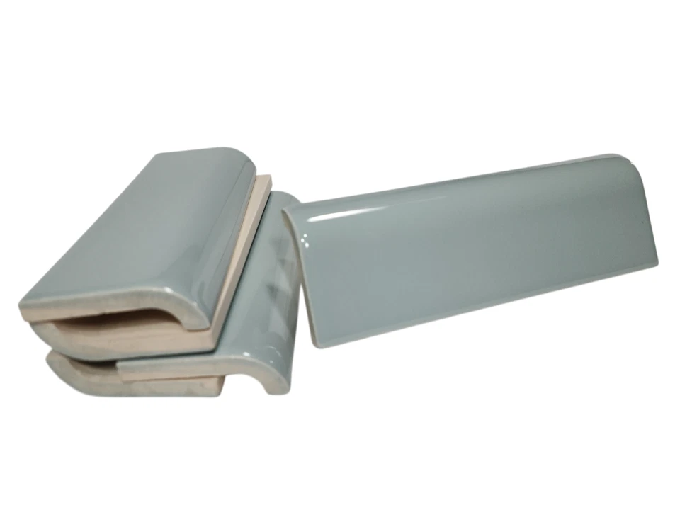 Seafoam Green Ceramic Tile Mud Cap Backsplash Subway Mudcap Mid Century Modern - Image 1 of 4