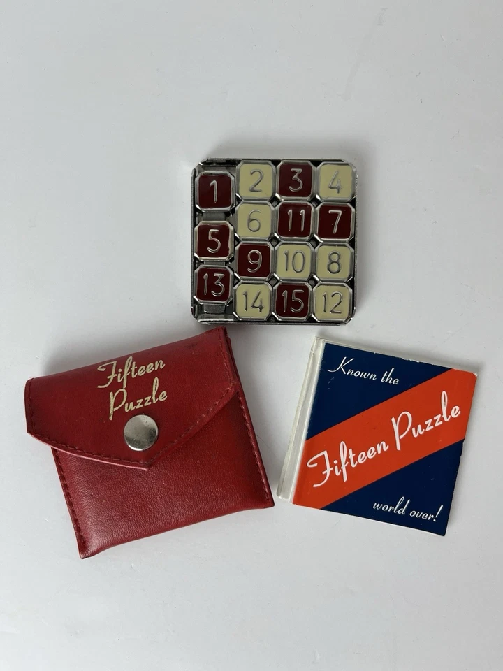 Винтажная игра-головоломка Binary Arts Corp Fifteen слайд 15 плиток с руководством и чехлом - Изображение 1 из 1