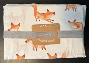 The Land Of Nod Toddler Sheets Fox Print - Picture 1 of 3