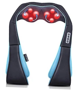  Shiatsu Neck and Shoulder Massager with Heat – Deep Kneading Massage for Black - Picture 1 of 8