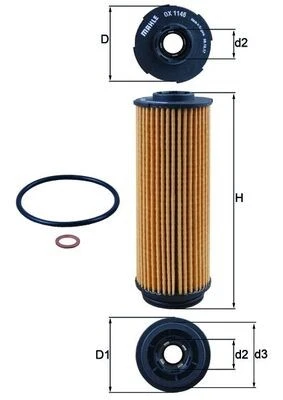 OX 1146D MAHLE Oil Filter for ALPINA,BMW,INEOS,TOYOTA - Image 1 of 2