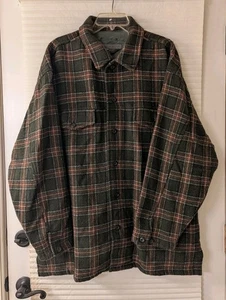 Vintage Men's Le Collezioni Structure Wool Blend Button Up Jacket Green Plaid XL - Picture 1 of 12