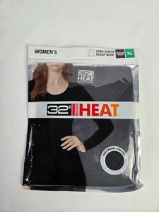 32 DEGREES HEAT Damen Langarmshirt U-Ausschnitt Meliert Violett XL Neu - Bild 1 von 2