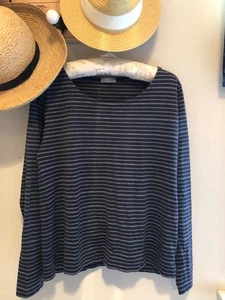 Margaret Howell Navy/ecru Striped Top - 14 - Picture 1 of 3
