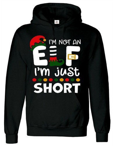 UNDERCOVER FELPA CON CAPPUCCIO I'M NOT AN ELF I'M JUST SHORT NOVITÀ SECRET BABBO NATALE