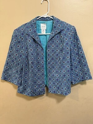 Kate Hill Blazer Blue Patter Womens Size 12 Foto 1 de 4