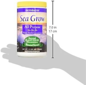 Grow More Sea Grow All Purpose Plant Food Water Soluble 16-16-16 1.5lb Pound