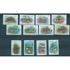 ST KITTS 1984 FAUNA MARINA - OFFICIAL - 12 VAL MNH MF11016