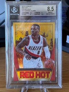 2013-14 Select Damian Lillard Gold /10 Red Hot Prizms Gold BGS 8.5 #33