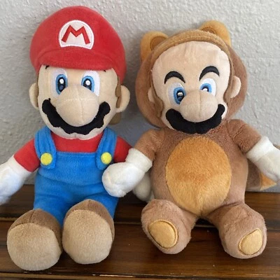 超级马里奥兄弟 3D 土地 Tanooki & Mario 毛绒任天堂 Fox 填充动物玩具 — 第 1/4 张图片