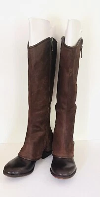NUEVO SIN CAJA DONALD PLINER Devi Marrón Cuero Gamuza Plegable Hasta la Rodilla Botas de Montar 6M Foto 1 de 4