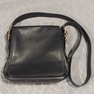 COACH 9335 Black Leather Legacy Studio Flap Shoulder Crossbody Bag Vintage - Picture 1 of 17
