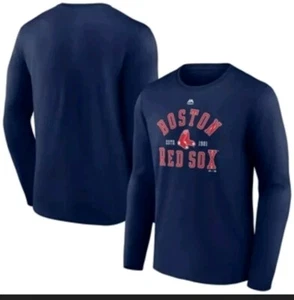 Majestic MLB Boston Red Sox Mens Small Long Sleeve T Shirt New With Tags - Picture 1 of 8