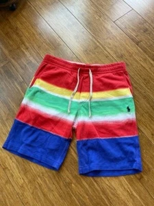 Polo Ralph Lauren 9" Classics French Terry Shorts Multicolor Striped Mens Sz S - Picture 1 of 5