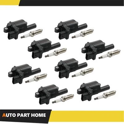 8pcs Ignition Coils + Iridium Spark Plugs For 2014-2018 Chevrolet Silverado 1500 - Imagem 1 de 4