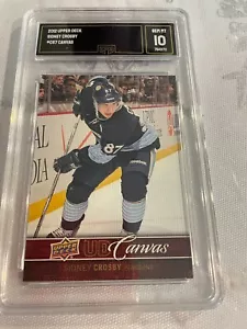 SYDNEY CROSBY PENGUINS 2012 UPPER DECK CANVAS # C67 GRADED 10 L@@@K - Picture 1 of 2